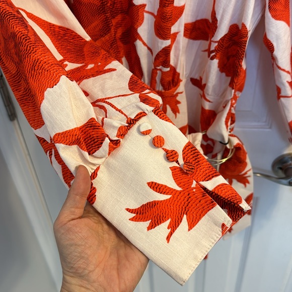 River Island floral red and cream romper - Picture 3 of 7